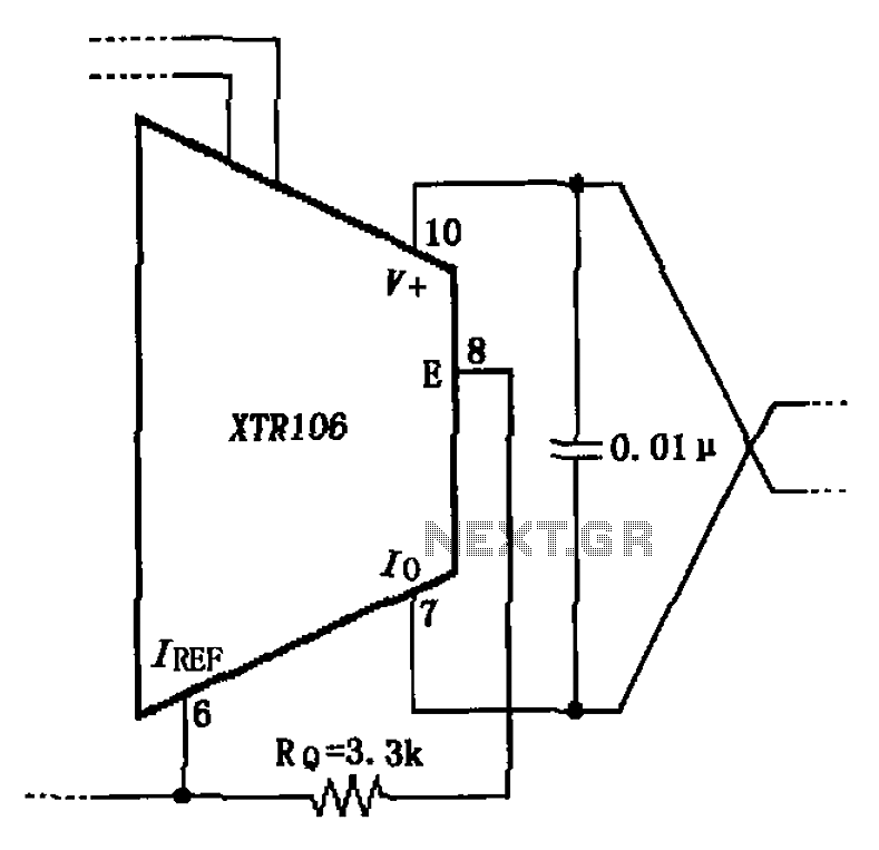 XTR106 no external transistor circuit diagram of work circuit