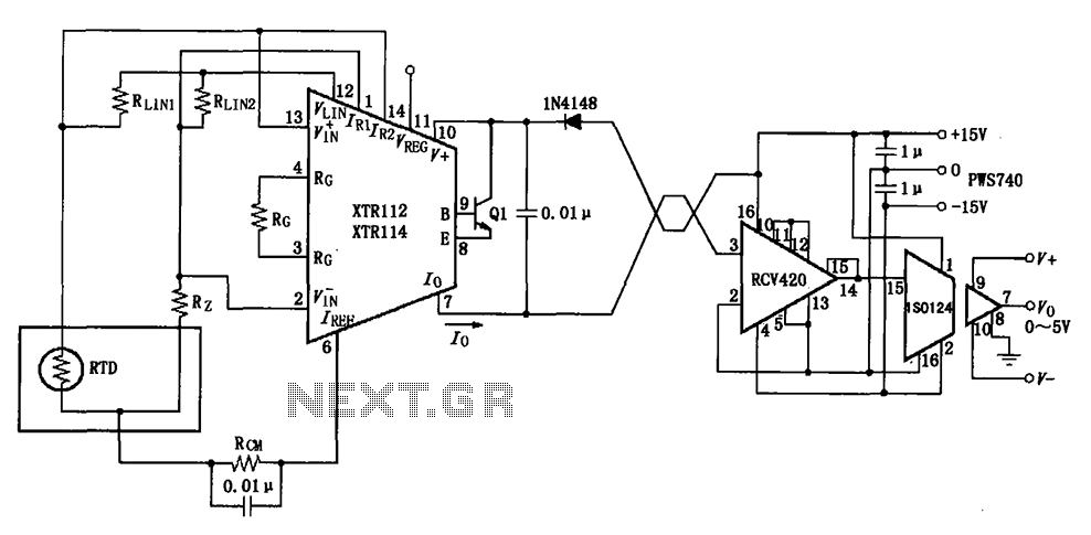 XTR112 114 isolated transmit receive circuit diagram of the ring