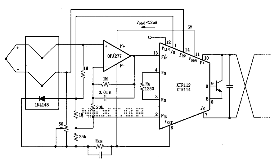 XTR112 114 thermocouple measuring circuit diagram of a loop