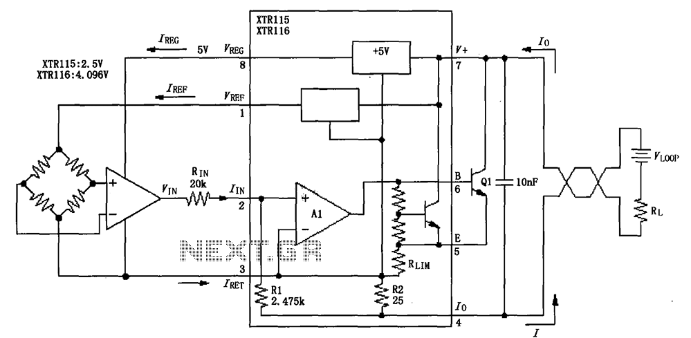XTR115 116 Basic circuit diagram connection – Circuit Schematic