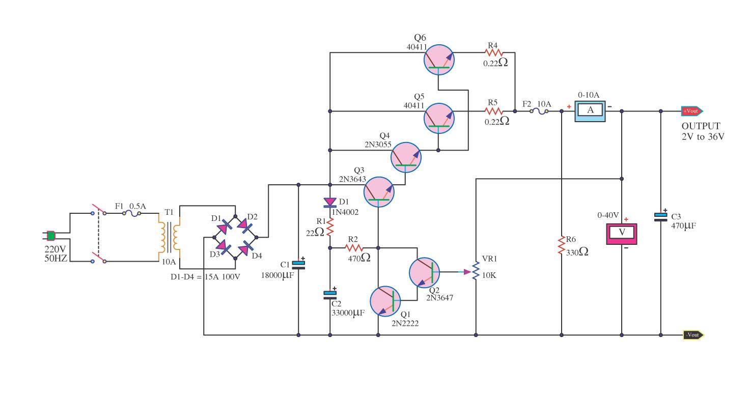 10a high current variable power supply