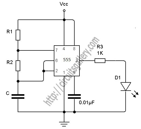 555 Timer Astable calculator for Astable Multivibrator Designing circuit