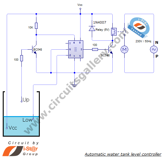 Automatic water tank level controller motor driver