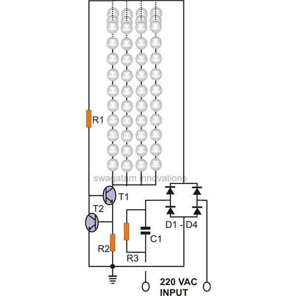 simple current controlled led tube circuit