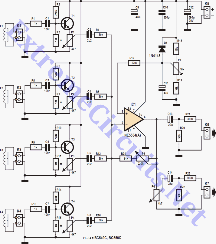 Electric Guitar Preamp Mixer and Line Driver