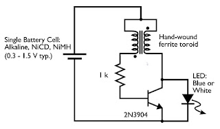 LED Flashlight Use Super capacitor Schematic Diagram circuit
