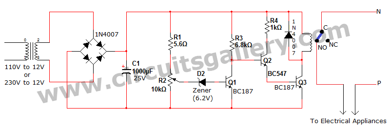 Simple Over Voltage Protection Circuit High Voltage Cut Off circuit