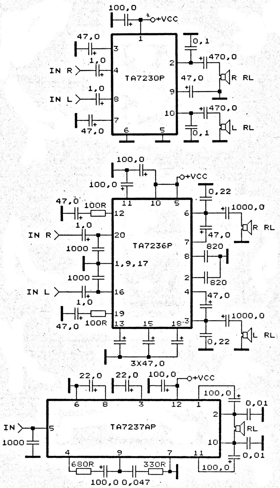 ta7230p ta7236p ta7237ap amplifier circuit