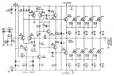 400w mosfet amplifier circuit schematic circuit