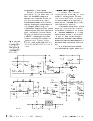 Super Motion Sensor Ultrasonic Motion Detector circuit