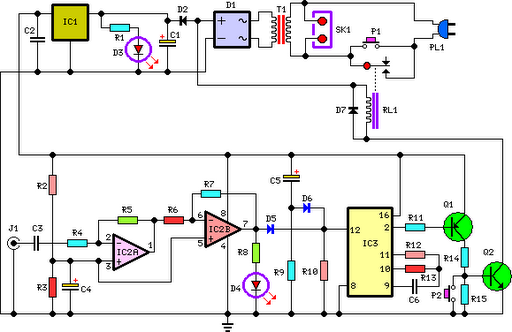 Amplifier Timer Circuit Schematic