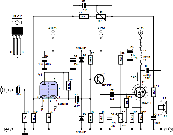 Simple Hybrid Audio Amplifier