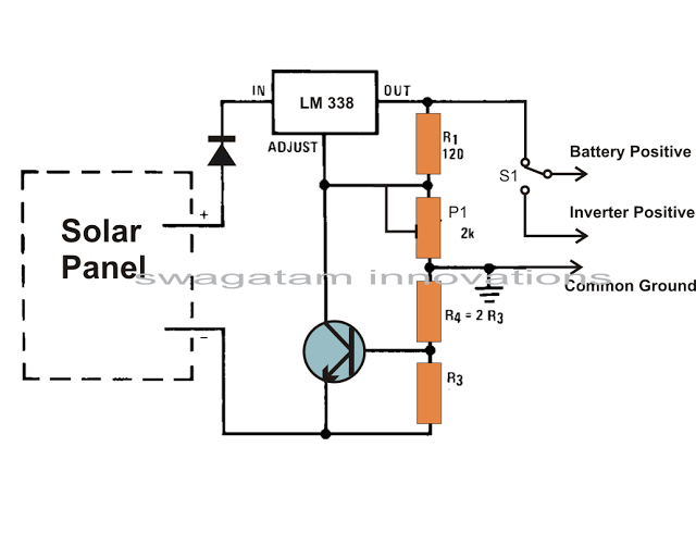 Solar Panel Voltage Regulator Charger Circuit