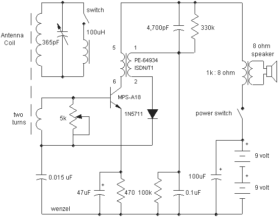 Simple Transistor Reflex Receivers circuit