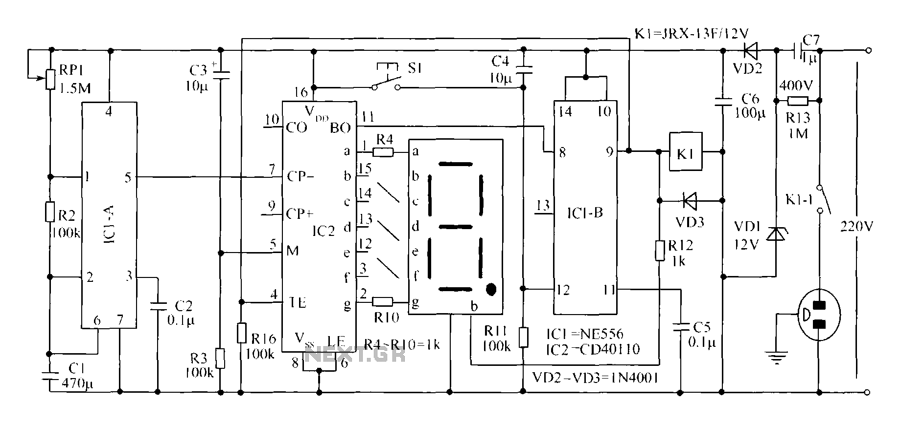 Novel circuit diagram of the timer switch