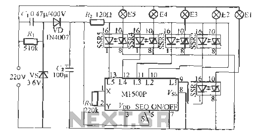 Rd flashing light string circuit
