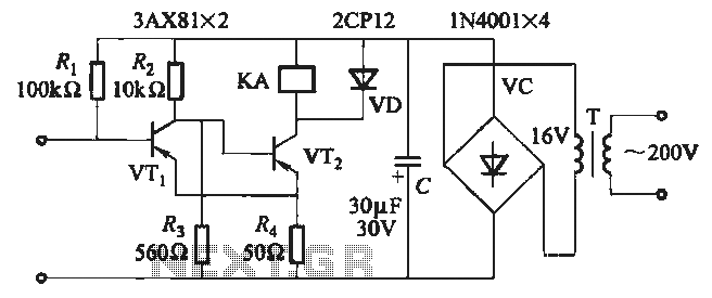 JB-22 transistor relay circuit