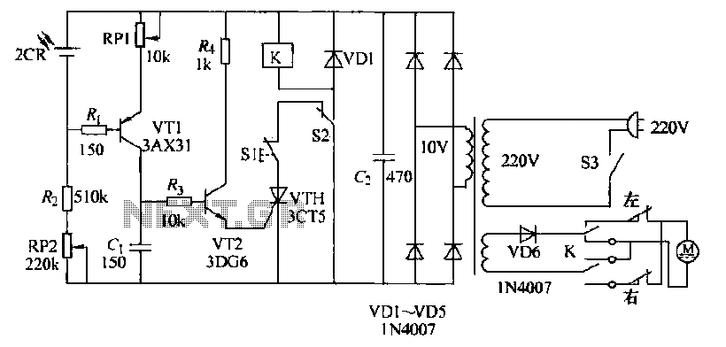 Automatic light control circuit curtains