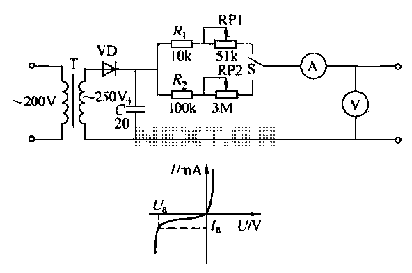 Transistor circuit of a pressure gauge circuit
