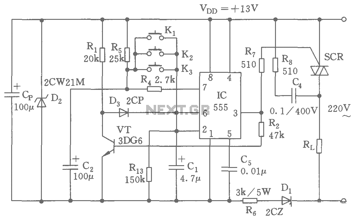 Multi-point circuit diagram of a remote control switch