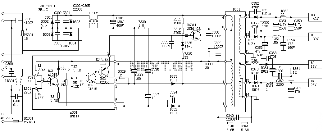 Sanyo 83P switching power supply circuit diagram