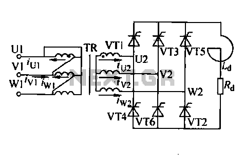 Three-phase controlled rectifier circuit