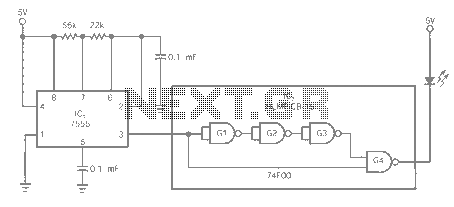 LED fast optical pulse generating circuit diagram