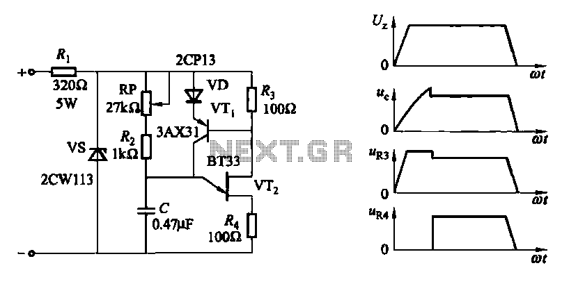 Single junction transistor pulse width trigger circuit