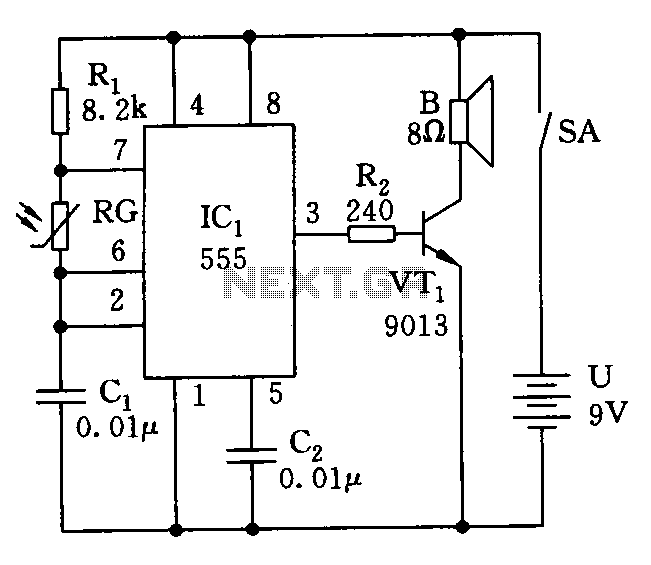 Electronic lark sounds circuit