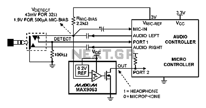 Suitable comparator circuit headset detection