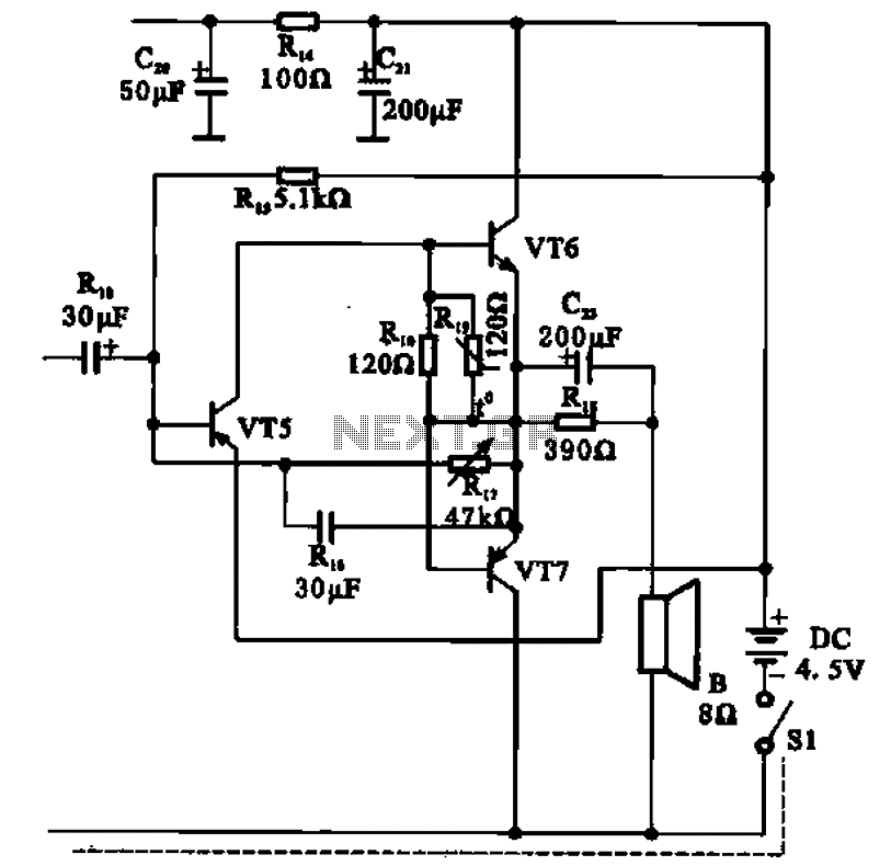 OTL transistor radio in a power amplifier circuit