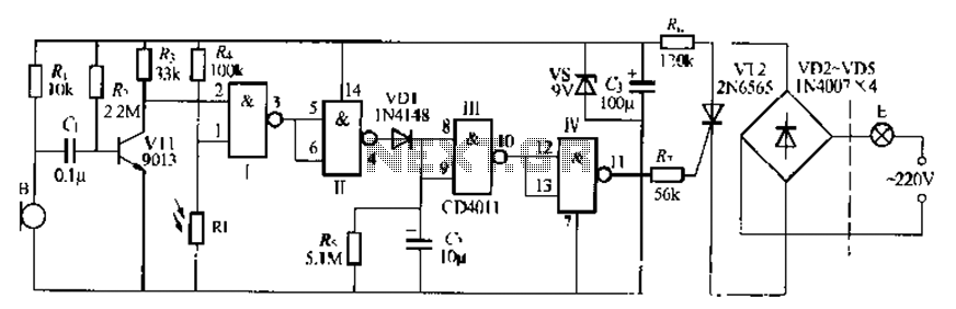 Digital sound and light control stairs delay switching circuit