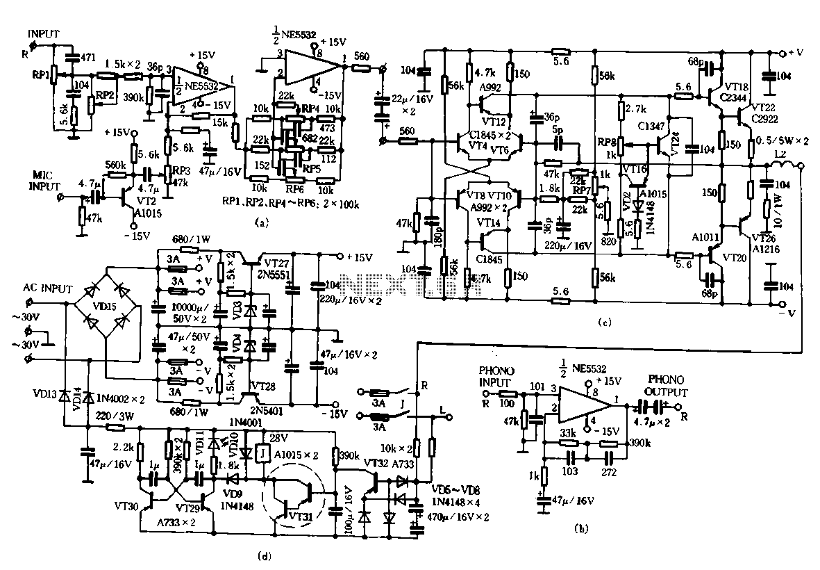 TA-1500 fever amplifier circuit