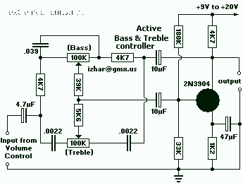 Bass and Tremble Controller circuit