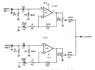 Pre MIC (microphone preamplifier) 2 CH by IC NE5532 or LF353