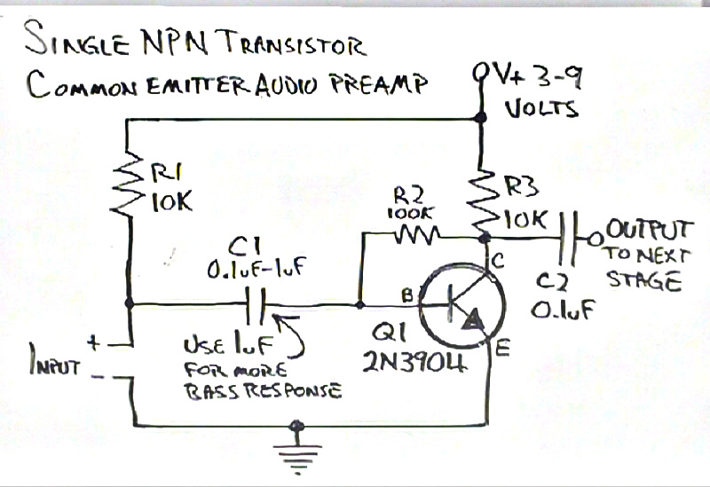 simple common emitter amplifier circuit
