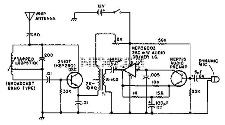 1-2 MHz radio transmitter circuit diagram circuit