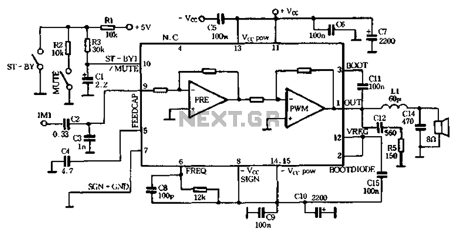 25W single-chip audio Class D amplifier IC-TDA7482