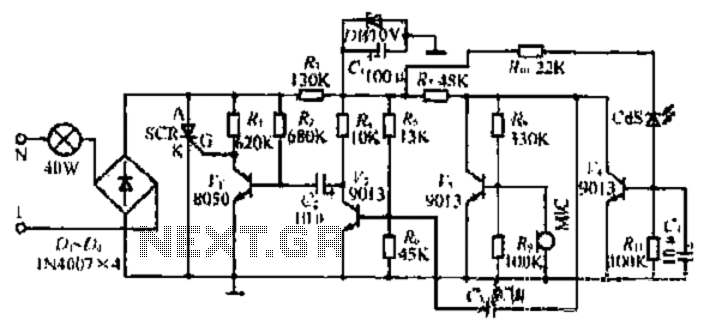A sound and light control switch circuit