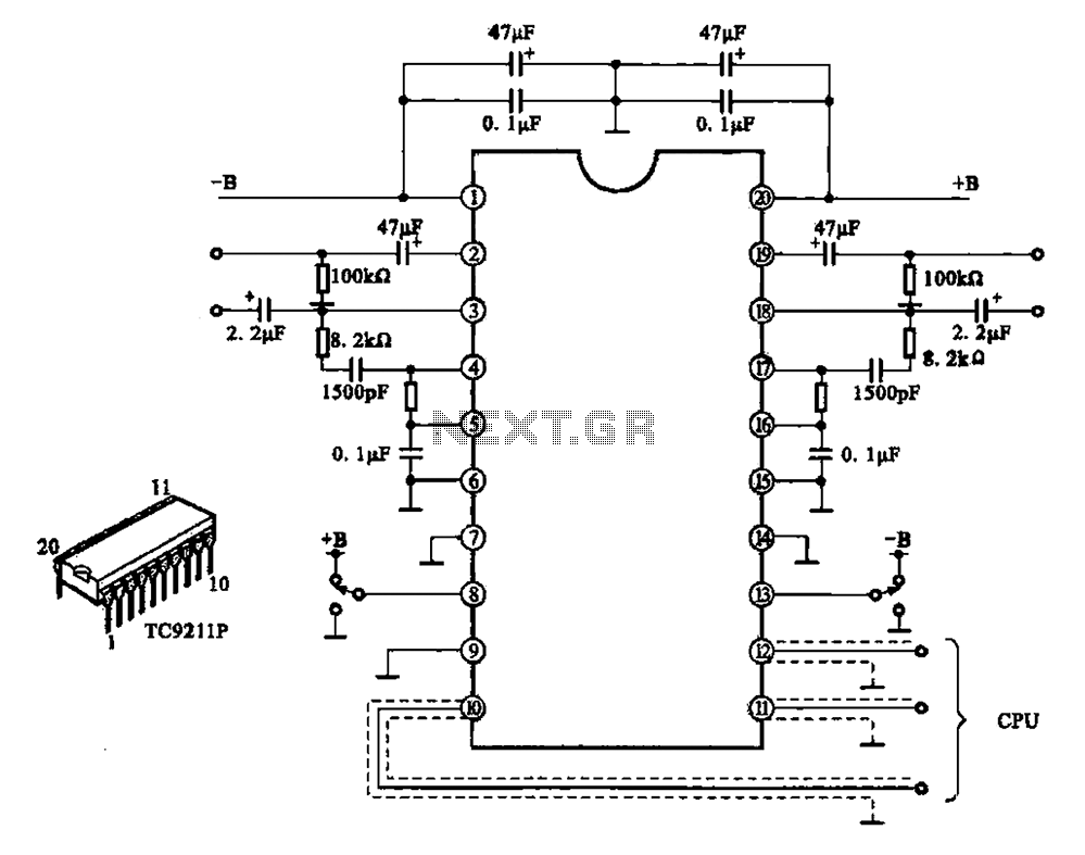 A typical electronic volume control circuit