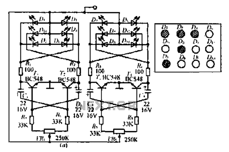 An adjustable bounce lighting circuit