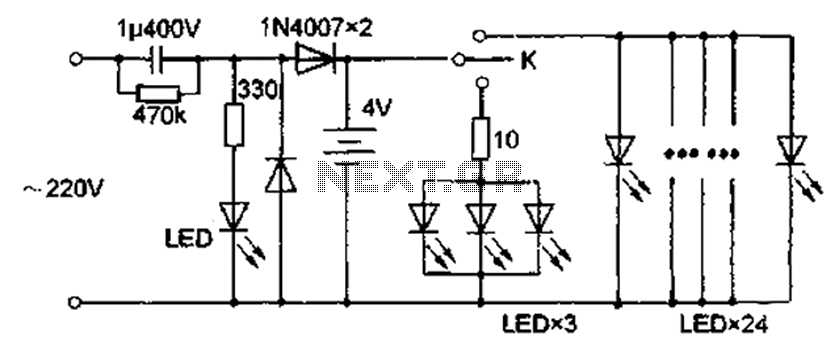 Comes with rechargeable lead-acid battery LED emergency light circuit diagram