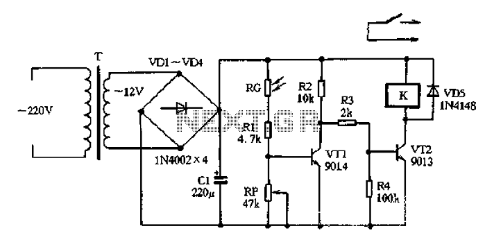 Light control relay control lamp