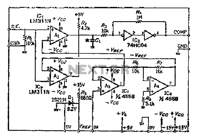 The reference voltage of the symmetrical bipolar comparator