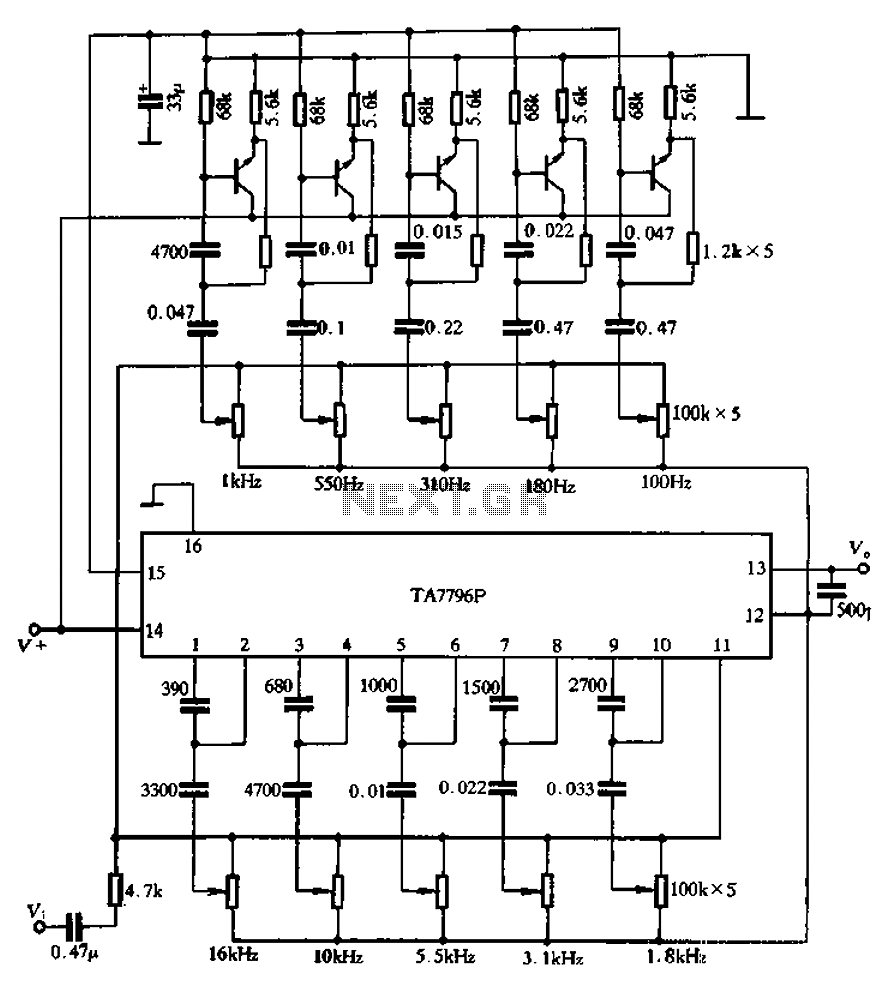Using an external transistor ten-band equalizer