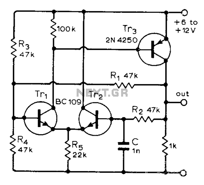 2Hz unsteady pulse single circuit diagram