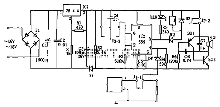 555 DC power supply circuit diagram of a protection device