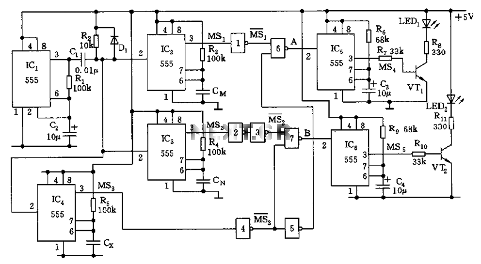555 capacitor filter circuit diagrams
