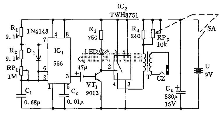 555 simple electronic circuit diagram massage
