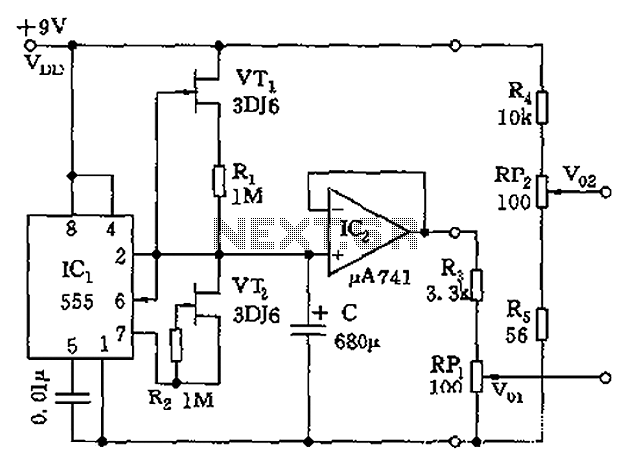 555 ultra-low frequency signal generator circuit diagram of a millivolt